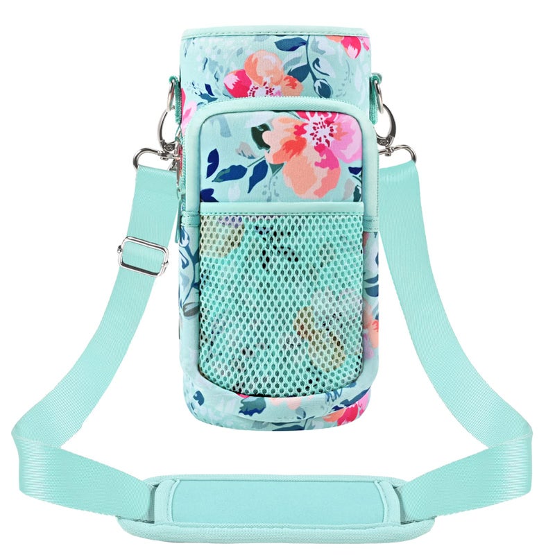 Newfad Half Gallon Water Bottle Carrier Bag  Bottle Pouch Phone Holder  Adjustable Shoulder Hand Strap 2 Pocket Sling Neoprene Sleeve Sports Water Jug Accessories for Hiking Travelling &Camping - Image 1